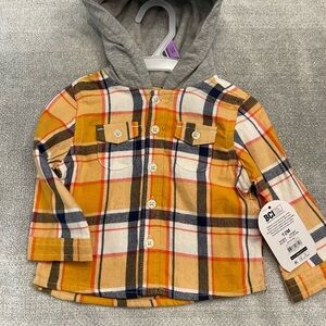 Wonder Nation Yellow Plaid Hoodie Shirt